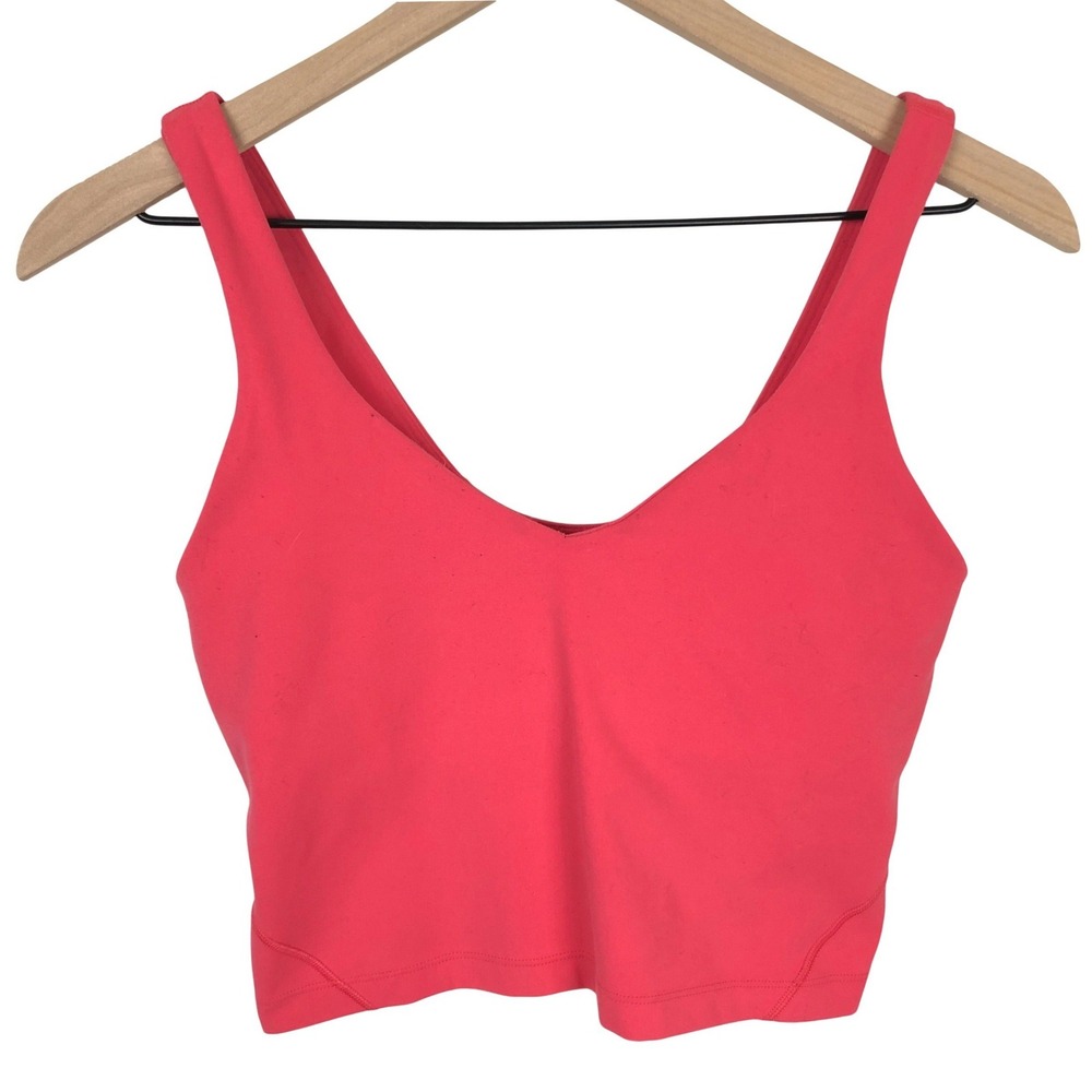 LULULEMON Align Tank Top Sz 6 Guava Pink Nulu Cropped Yoga Sports Bra W1DUDS